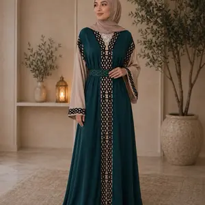 #42 Dubai luxury 1-piece abaya with matching hijab and belt