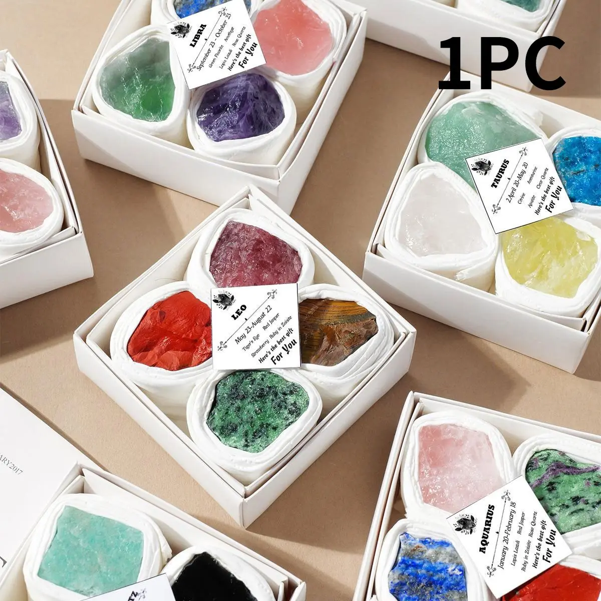 12 Constellation Crystal Energy Gift Set, Natural Crystal Set, Intuitively Chosen Crystals, Unique Crystals, Raw Stone Crystals & Chakra Quartz Amulets, Reiki Healing & Decor, Perfect Gift Idea, Crystal Decorative Stones