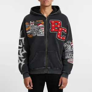 Sopula Studio Men's Retro and Peace Club Hooded Washed Casual Sportswear Street Style With Fun Patterns SpringStatements