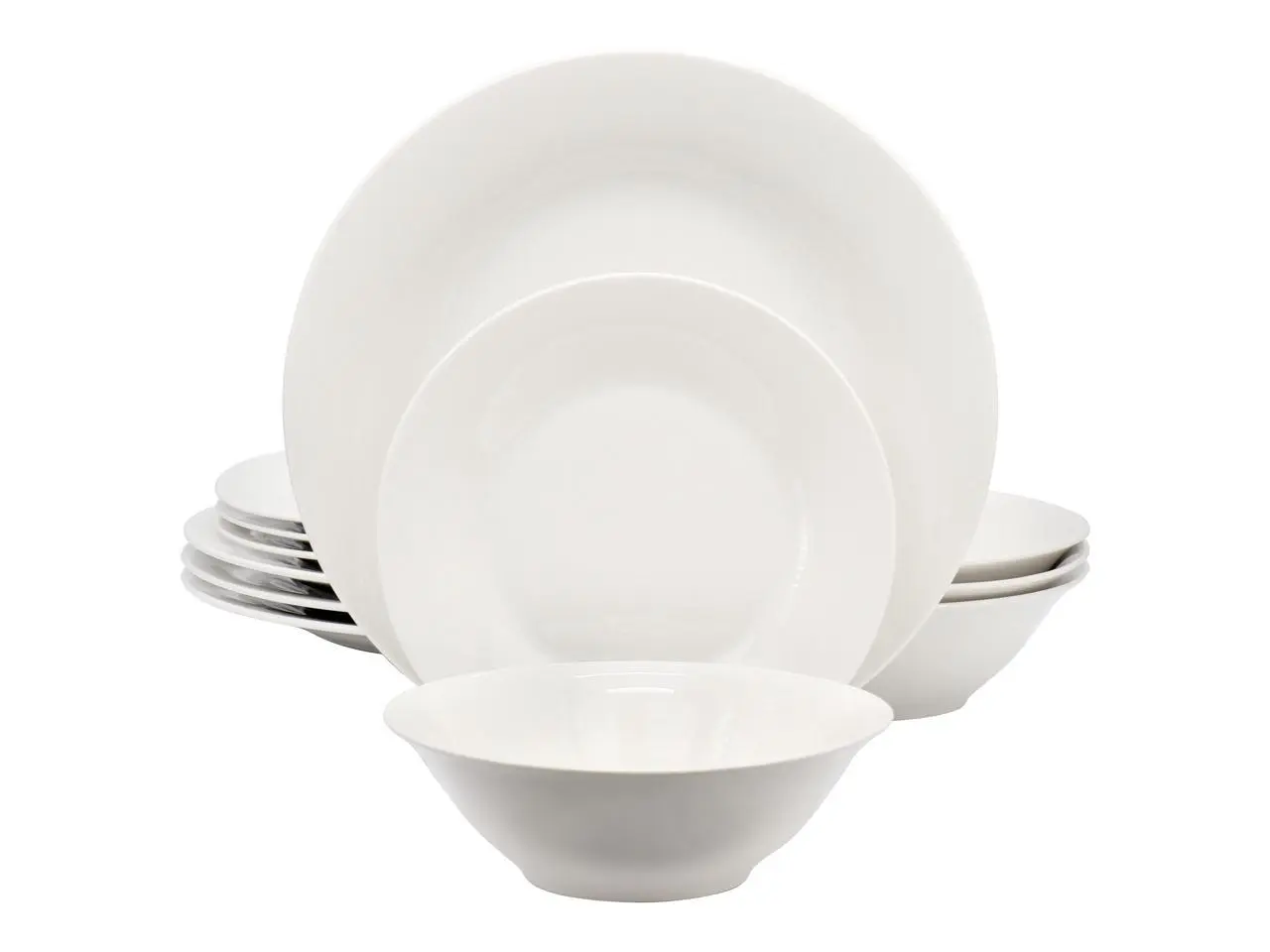 Gibson Home Everyday 12 Piece Round Fine Ceramic Dinnerware Set