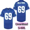 PLUS SIZE (S-8XL) #69 BillyBob Embroidery Men's Solid Short Sleeve Loose V-neck American Football Jersey, Outdoor Rugby Jersey For Team Training Oversize