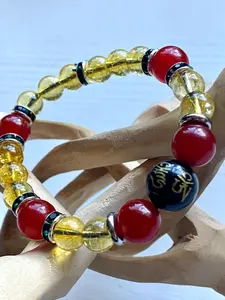 POWERFUL TAI SUI HONEY CITRINE + RED AGATE + OBSIDIAN PROTECTOR FOR YEAR 2023-24 CHINESE ZODIAC Rabbit  Rooster  Dragon  Rat  Horse