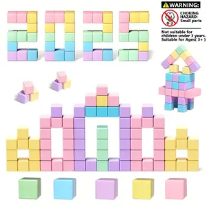 Magnetic Set for Kids, Macaron Magnetic Building Blocks, Large Cubes, Bright Colors, Educational Pre-School Learning Toy, Perfect Holiday Gift
