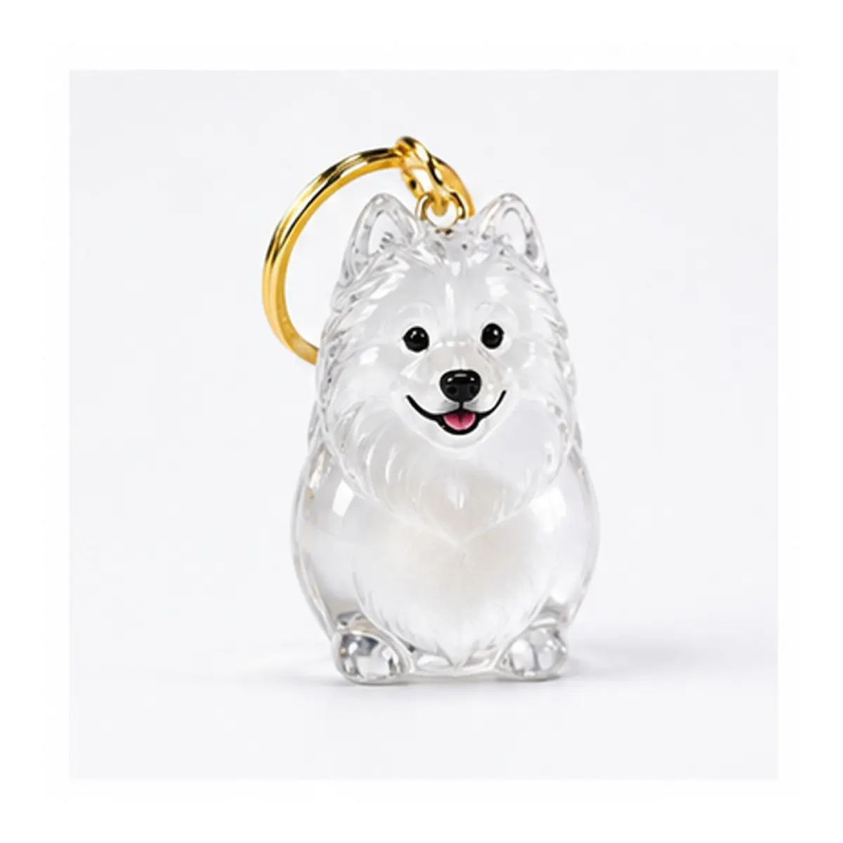 Golden Retriever Dog Hair Keepsake Keychain, Dog Shape Pet Fur Storage Capsule Memorial Charm, Transparent Locket Box for Cat Dog Hair, Whiskers, Small Notes and Remembrance Accessories