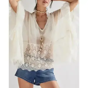Women’s V Neck Poncho Tops Batwing Sleeve Solid Color Loose Fit T-Shirts BlousesttuW