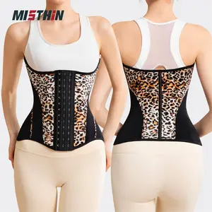 MISTHIN Women's High-Waist Polyester-Nylon Shapewear, 15 Steel Bones, Leopard Print, 360° Scientific Shaping Zone, Plus Size Tummy Correction & Waist Shrinkage Support