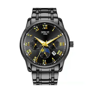 Fashion Automatic Non-Mechanical Quartz Watch, Stainless Steel Band, Multi-Function Student Fashion Wristwatch with Calendar and Luminous Display