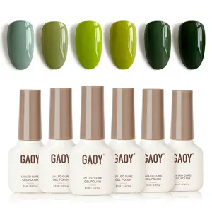 GAOY Jade Spectrum Green Gel Nail Polish Set, Mint, Moss and Emerald Shades, Gemstone Nail Art Manicure