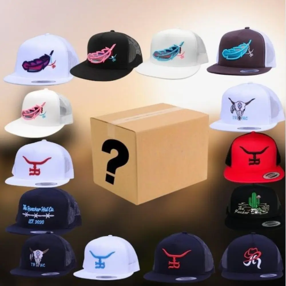 [COMBO BUY 1 GET 1] One Hat Box Sent, Embroidered Western Cowboy, Feathered Outlaw, Rancher Hat, Adjustable Hat, Standing on Snapback Hat, Outdoor Cap Gift Box for Men & Women
