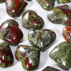Dragon Blood Stone Heart Charm, Positive Energy Feng Shui Decor, Office Bedroom Desktop Crystal, Unique Home Decoration Gift