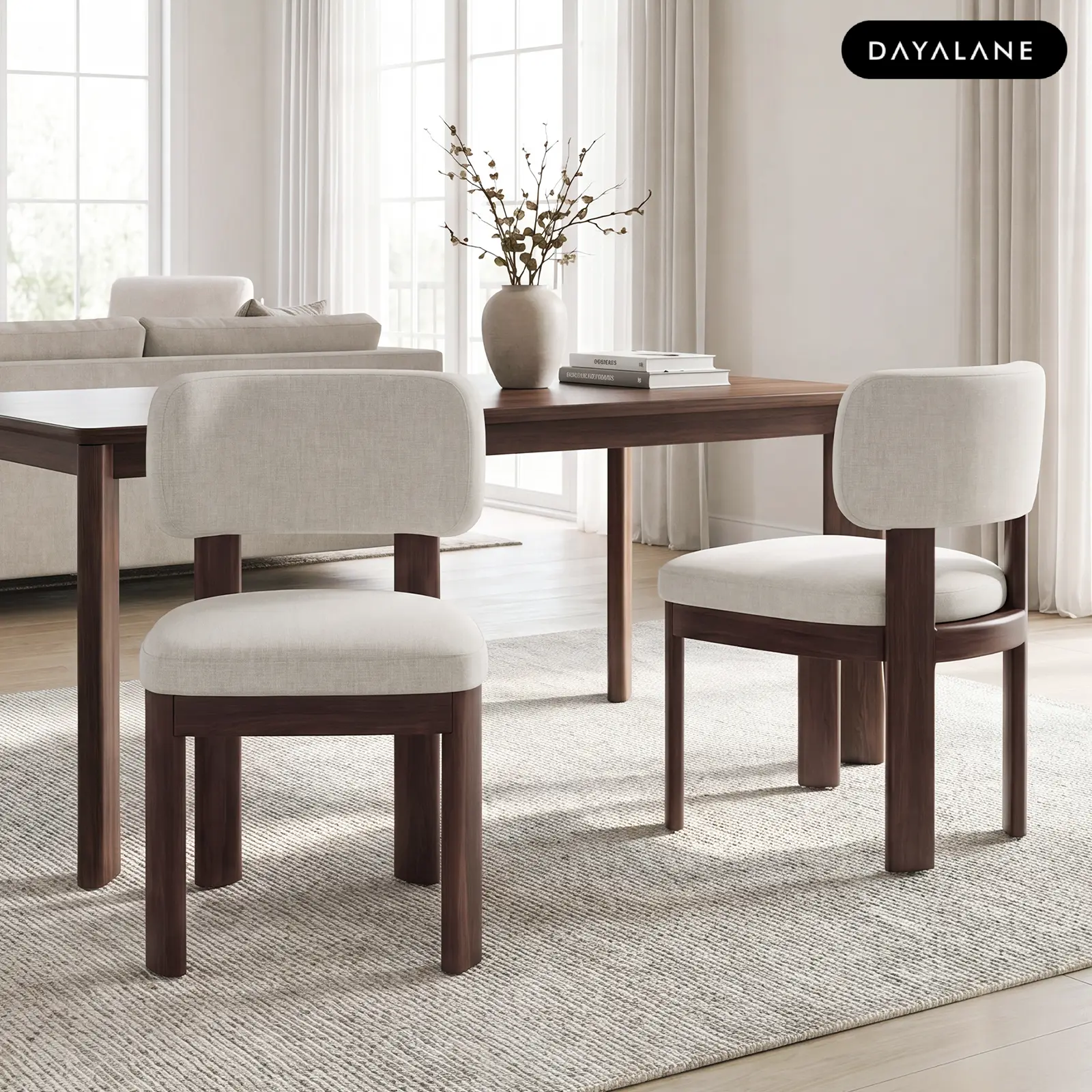 [BackToSchool]DAYALANE Maira Wooden Dining Chairs (2-Pack) – Mid-Century Modern Style, Perfect for Any Dining Room, Contemporary, Comfy Chairs, Kitchen Table Chairs
