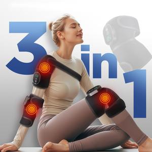 3 in 1 heating knee brace, usb rechargeable portable knee massager, digital display precise temperature control knee massage tool for women & men