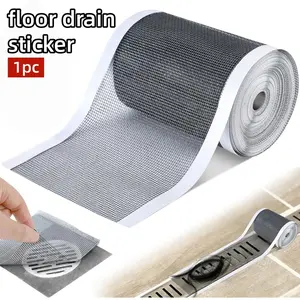 1 Roll of 5m Self-adhesive Floor Drain Sticker, Mesh Sink Filter, Bathroom Drainage Filter, Shower Floor Drain Hair Collector, Cuttable Design, Suitable for Bathroom Flooring and Additional Facilities in RV Toilets