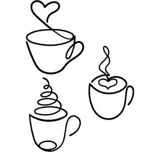 3 pieces of artistic coffee wall decorations, Abstract Art Design, coffee shop ornaments, home ironware handicrafts, interior wall decoration, wall-mounted iron art paintings, tea house, restaurant background