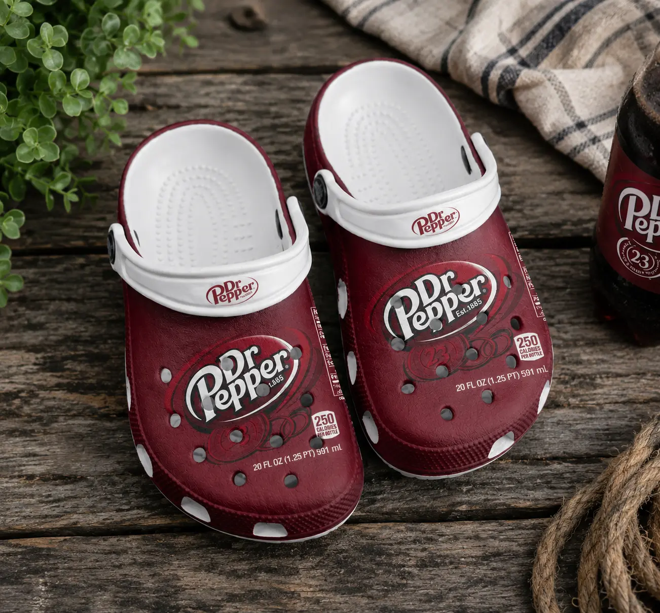 Retro Red Clogs Shoes, Vintage Graphic Clog Shoes, Lightweight Casual Comfort Footwear, Unisex Everyday Gift