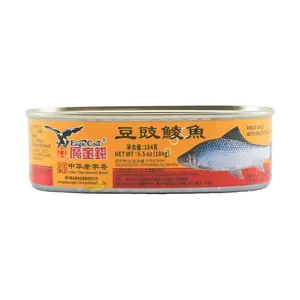 EAGLE COIN Douchi Mackerel Canned Fish - Ready-to-Eat Seafood Meal Topper, 184g - Authentic Chinese Delicacy, "Rice God" Flavor