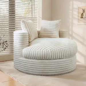 【Two Package Shipping】Oversized Boneless Corduroy Round Chair Cloud Couch – Modern Living Room Sofa for Relaxation & Stylish Comfort