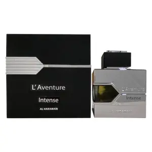 AL HARAMAIN L'Aventure Intense EDP Perfume Spray, 3.4 fl oz, Unisex Floral Woody Fragrance with Notes of Lemon, Amber, and Musk, Elegant Oriental Scent
