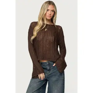 Jaide Sheer Ladder Knit Sweater