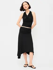 Old Navy Women's Asymmetrical Draped Midi Skirt