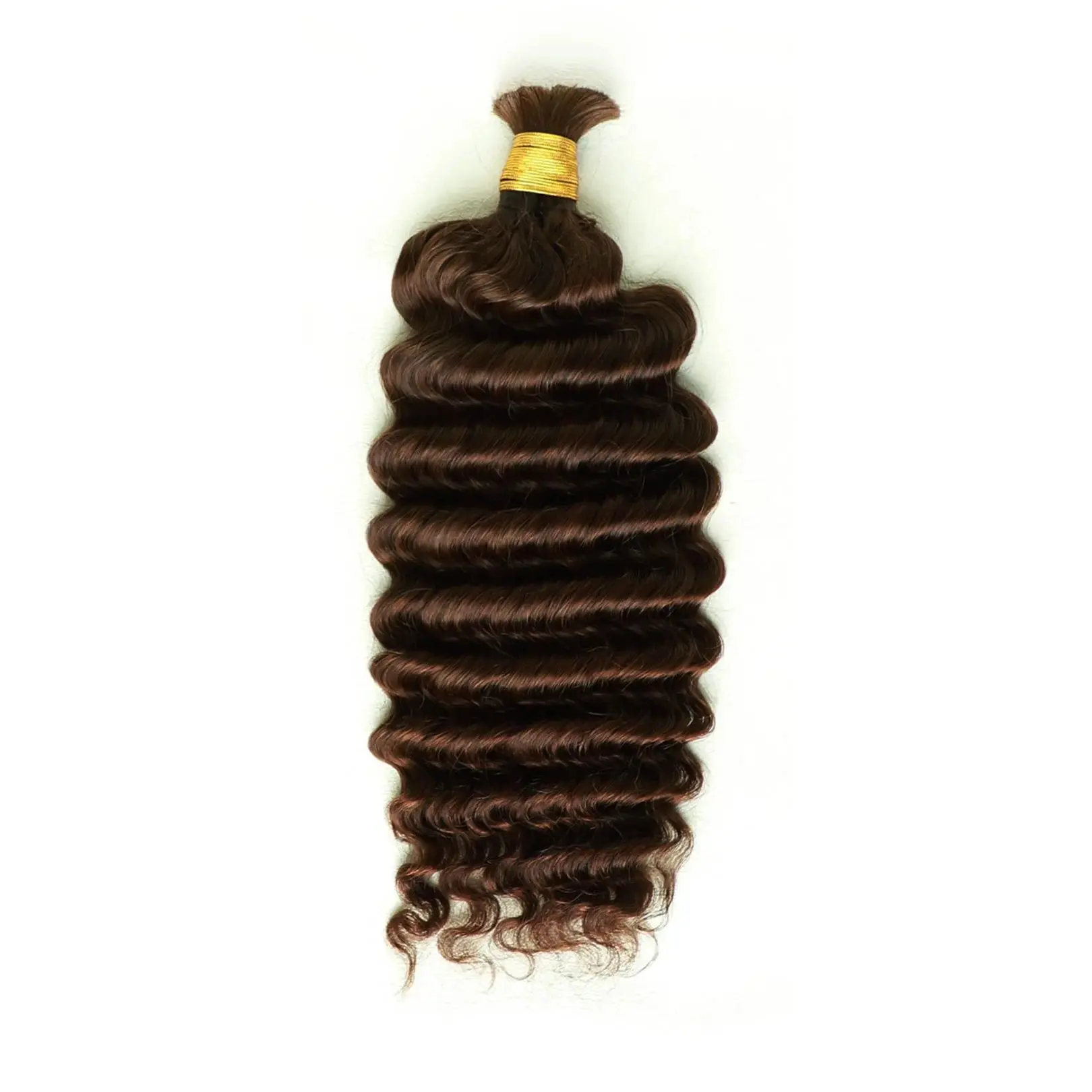 Ygwigs Double Drawn #4a Dark Brown Bulk Hair Deep Wave