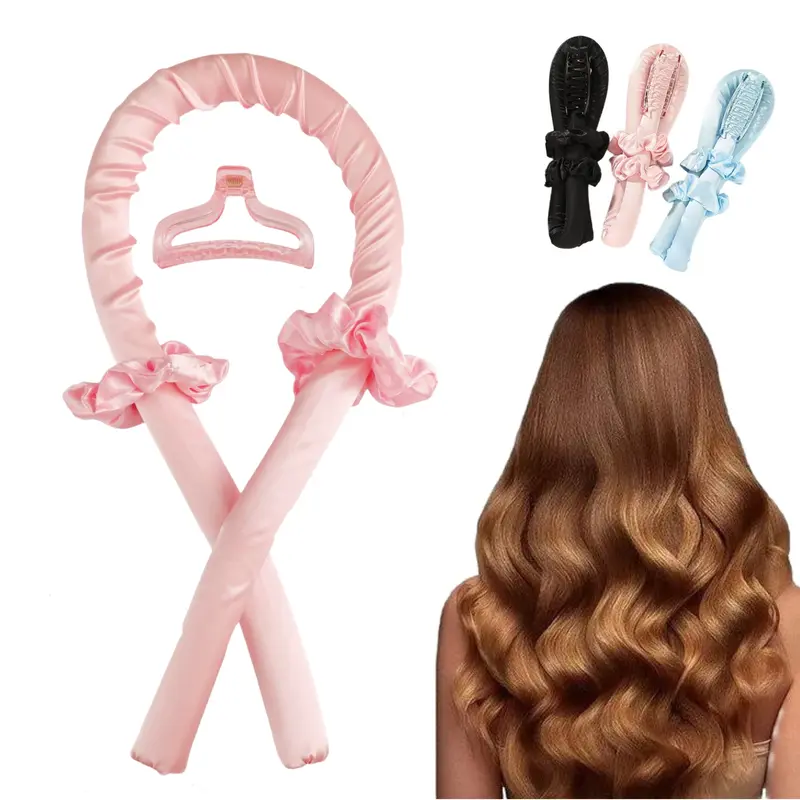No Heat Curler Set - Lightweight Headband Roller for Hands-Free Curls with Attached Clip, Overnight Sleep Accessory, Beauty Gift for Curl Enhancement, Dry & Wet Hair, Straight Hair Transformation