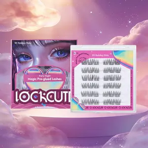 Individual Lash Clusters, Long-Lasting Wispy Style DIY Eyelash Extensions Kit for Professional Makeup & Daily Wear, Glueless Lashes Clusters