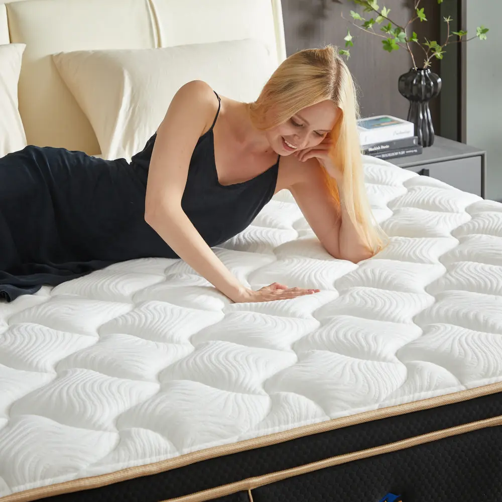 [ZYLUMI] Hybrid Mattress in a Box, 8/10/12/14 Inch, Twin / Full / Queen / King Sizes, Cooling Memory Foam & Pocket Springs, Medium Firm, Pressure Relief, CertiPUR-US & OEKO-TEX Certified