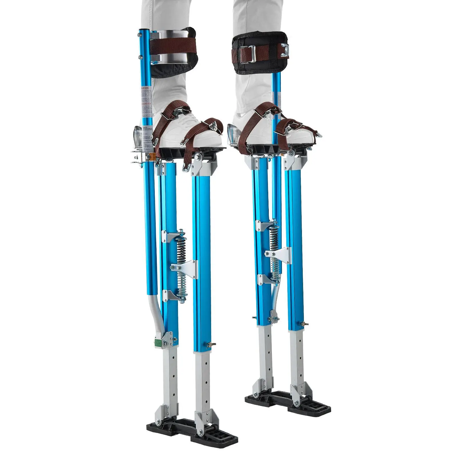 【SummerFinds】VEVOR Drywall Stilts for Painters & Cleaning, Aluminum Sturdy Structure, 24.2-40.3 in Adjustable Height, 228 lbs Load Capacity, Non-Slip Rubber Feet, Dual Spring Shock Absorption, Comfortable Leg Straps, 3-Level Heel Brackets, Blue