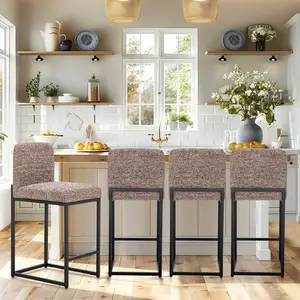 PHI VILLA Bar Stools Set of 2 or 4, Counter Height Chairs, Kitchen Stools for Island, 24 Inch Barstools with Back