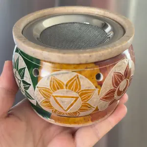 Multi Color 7 Chakras Soapstone Charcoal Burner