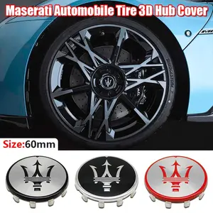 4 Piece 60mm Car Wheel HUB Center Caps, High-End Integrated Wheel Cap Accessories for Maserati Granturismo Levante Ghibli Quattroporte Coupe