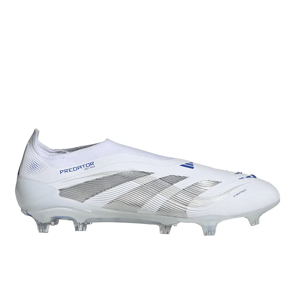 adidas Mens Predator Elite Laceless Firm Ground Soccer Cleats  - Silver, White