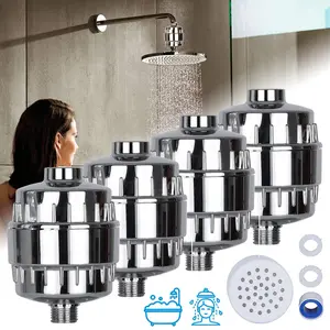4 Pcs 20-Stage Shower Head Filter with Filters Softens Hard Water Removes Fluoride & Heavy Metals Keeps Skin & Hair Healthy