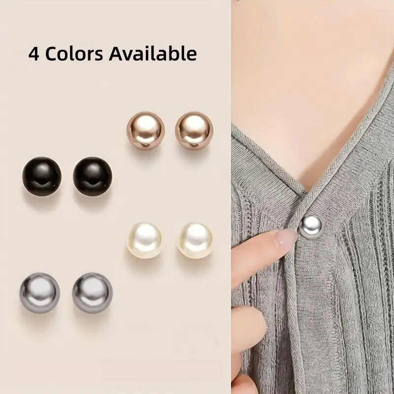 [Back to School]10pcs Faux Pearl Plastic Snap Buttons, Seamless Adjustable Ball Decorative Fasteners, Sewing Accessories, Durable & Easy to Use, Suitable for Shirts, Dresses, Jackets & Coats-MM1
