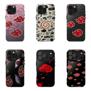 Anime Akatsuki Cloud Phone Case - Naruto Inspired Phone Cover - Phone Cover for iPhone 7-17 Pro Max / for Samsung S21-S25 Ultra