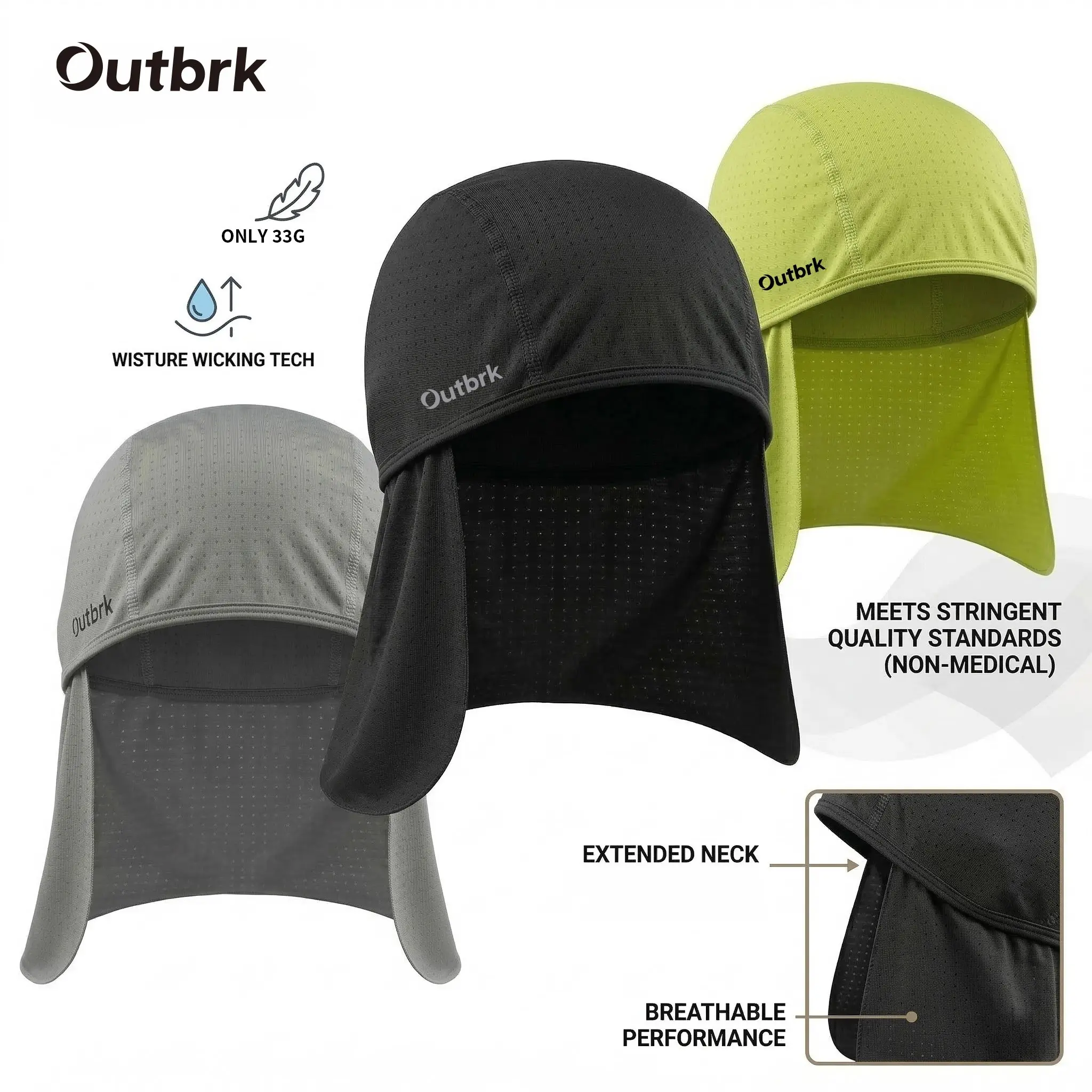Outdoor Sport Cap with 33g Ultra-Light Fabric, Breathable Mesh with Back Coverage, Quick-Dry Gear for Active Use, Summer Running Caps, Performance Hats, Unisex Outdoor Cap