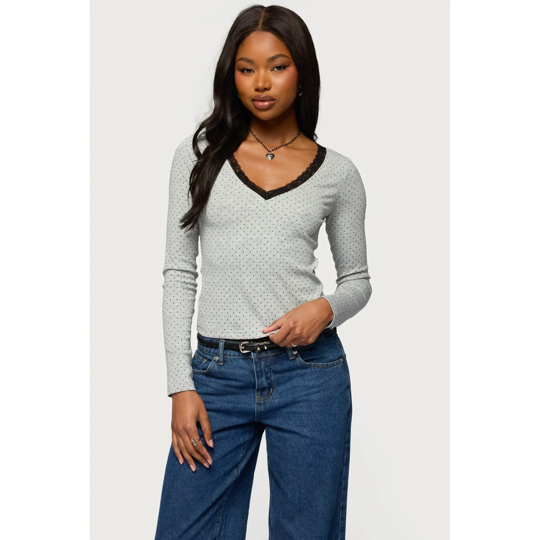 Morah Lacey Polka Dot Top