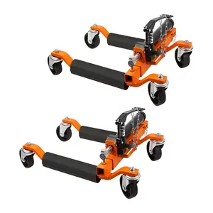 Set of 2 1500 LBS Capacity Car Wheel Dolly with Hydraulic Tire Jack for Vehicle Positioning for Truck RV Trailer, Orange