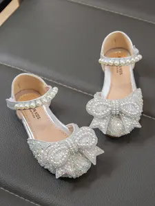 Girls' Baby Flat Shoes Spring Autumn Rhinestone Princess Shoes, Comfortable Round Toe Casual Footwear for Toddlers Kids Shoes