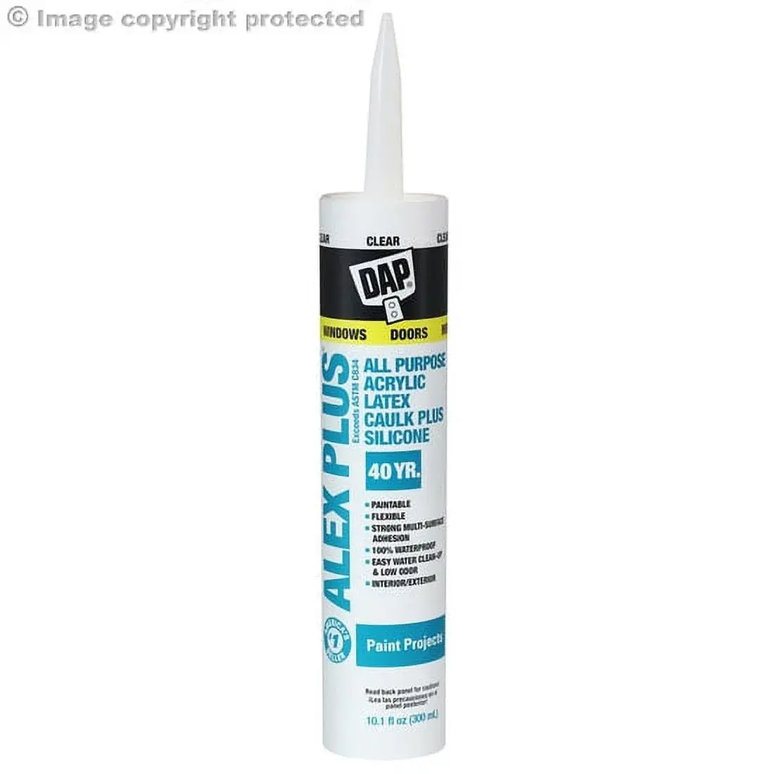 DAP Alex plus All Purpose, Acrylic Latex Caulk plus Silicone, Clear, 10.1 Oz DAP Products Inc.