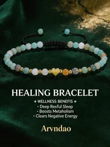 4mm Heart Chakra Energy Bracelet: Authentic Stones for Balance & Health, Adjustable
