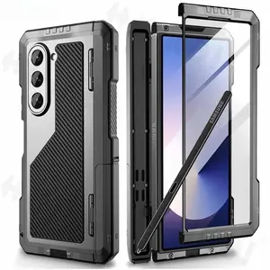 JTL For Samsung Galaxy Z Fold 7 5G Z Fold 6 Case Metal Bumper Premium Heavy Duty Shockproof Protective Screen Protector Rugged Cover