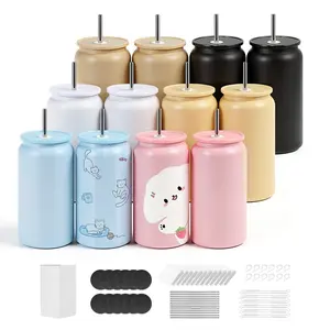 fathersdaygift  VEVOR Sublimation Tumblers, 12 Pack, 16 oz Multicolored Tumblers Bulk, Stainless Steel Sublimation Cups with Lids and Straws, Double Wall Insulated Tumbler Blank, for DIY Personalized Customization