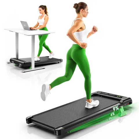 【Free 3 Day Shipping】Under Desk Treadmill with 2%/6%/9% Incline Walking Jogging Machine for Home and Office, 2 in 1 Desk Walking Treadmill with Incline