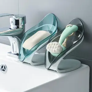 Bathroom Leaf Shape Soap Holder Box Hollow