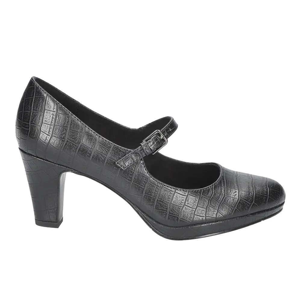 Easy Street Womens Zest Mary Jane Platform Pumps Dress Casual Mid Heel 2-3" - Black