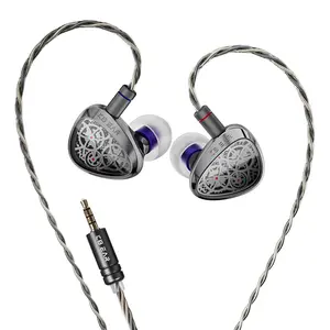 Kbear Tb-Pro In-Ear Monitor Headphones, 10mm PU Peak Dome Driver, High Resolution, Wired HiFi Iem, Detachable, Noise Cancelling, 3.5mm 2pin Interface