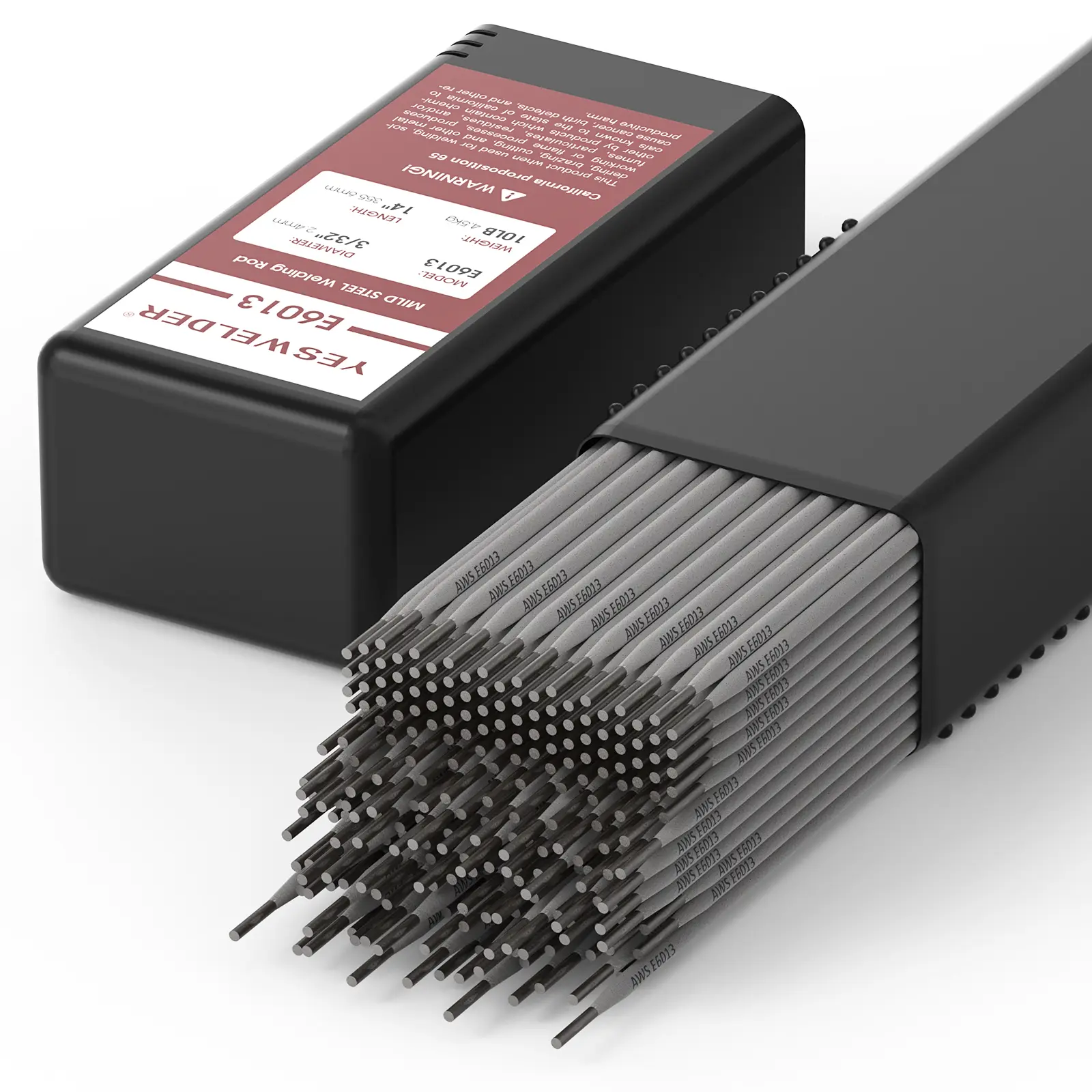 YESWELDER E6013 Mild Steel Welding Rods - 10LB Pack Welding Accessories for Duct Work, Ac or Dc Use, Self-Cleaning, with 1/8", 3/32", 5/32" Electrodes (Fits 14"/355.6mm Setups)