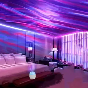 USB Powered Water Ripple LED Light Northern Lights Projection 7 Color Options Remote Control for Bedroom Living Room Decor Birthday Christmas Gift